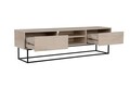 Comoda TV, Kalune Design, Escape 180 -Black, Travertin, 180x50x40 cm, PAL, Travertin / Negru