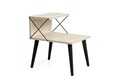 Noptiera, Kalune Design, Cross, 50x55x40 cm, PAL, Travertin / Negru