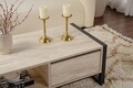 Masuta de cafea, Kalune Design, Haldizen, 105x40x55 cm, PAL, Travertin / Negru