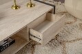 Masuta de cafea, Kalune Design, Haldizen, 105x40x55 cm, PAL, Travertin / Negru