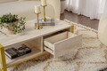 Masuta de cafea, Kalune Design, Haldizen, 105x40x55 cm, PAL, Travertin / Auriu
