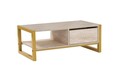Masuta de cafea, Kalune Design, Haldizen, 105x40x55 cm, PAL, Travertin / Auriu