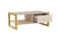Masuta de cafea, Kalune Design, Haldizen, 105x40x55 cm, PAL, Travertin / Auriu