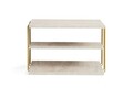 Masuta, Kalune Design, Lifon, 50x33x40 cm, PAL, Travertin / Auriu