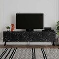 Comoda TV, Decortie, Dune, 180x50x29 cm, PAL, Negru