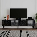 Comoda TV, Decortie, Dune, 180x50x29 cm, PAL, Negru