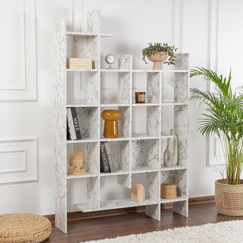 Corp biblioteca, Decortie, Manco, 122x188x25 cm, PAL, Marmura Carrara