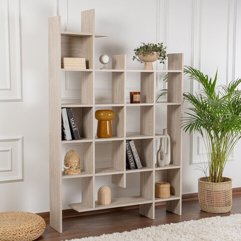 Corp biblioteca, Decortie, Manco, 122x188x25 cm, PAL, Travertin