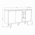 Consola, Decortie, Clara, 142x83x35 cm, PAL, Gresie / Stejar