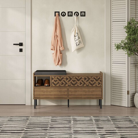 Pantofar, Decortie, Heaton Shoe Bench, 111x56 cm, PAL, Maro
