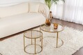 Set masute de cafea, Nordure, Aurum, Sticla temperata, Aur / Bronz