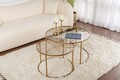 Set masute de cafea, Nordure, Aurum, Sticla temperata, Aur / Bronz