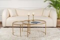 Set masute de cafea, Nordure, Aurum, Sticla temperata, Aur / Bronz
