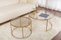 Set masute de cafea, Nordure, Aurum, Sticla temperata, Aur / Bronz