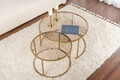 Set masute de cafea, Nordure, Aurum, Sticla temperata, Aur / Bronz