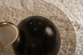 Masuta de cafea, Nordure, Sphere, 120x30x70 cm, Sticla temperata, Negru/Bronz