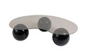 Masuta de cafea, Nordure, Sphere, 120x30x70 cm, Sticla temperata, Negru/Bronz