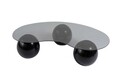 Masuta de cafea, Nordure, Sphere, 120x30x70 cm, Sticla temperata, Gri inchis