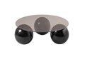 Masuta de cafea, Nordure, Miro, 85x30x85 cm, Sticla temperata, Negru/Bronz