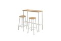 Set masă și scaun de bar (3 piese), Hanah Home, Mola Set 100, Alb