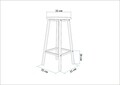 Set masă și scaun de bar (3 piese), Hanah Home, Mola Set 100, Alb