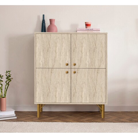 Dulap multifunctional, Vella, Multilux, 95x111x36 cm, PAL, Travertin