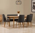 Set masa extensibila si 6 scaune, Vella, Vina, PAL, Pin Atlantic / Antracit
