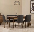 Set masa extensibila si 6 scaune, Vella, Vina, PAL, Nuc / Antracit