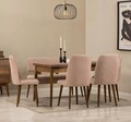 Set masa extensibila si 6 scaune, Vella, Vina, PAL, Nuc / Piatra