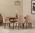Set masa extensibila si 6 scaune, Vella, Vina, PAL, Nuc / Piatra