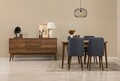 Masa extensibila, Chairs & Console Set (6 Pieces), Vella, Vinuri 01 1048, PAL, Nuc / Albastru închis