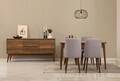 Masa extensibila, Chairs & Console Set (6 Pieces), Vella, Vinuri 01 0701, PAL, Nuc / Gri