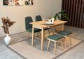 Set masa extensibila si 4 scaune, Vella, Vina Mini 02 1070, PAL, Stejar / Verde