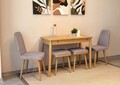 Set masa extensibila si 4 scaune, Vella, Vina Mini 02 0701, PAL, Stejar / Gri Soho