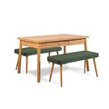 Set masa si 2 banci, Vella, Costa 1070, PAL, Pin Atlantic / Verde