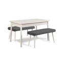 Set masa si 2 banci, Vella, Costa 1053, PAL, Alb / Antracit