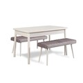 Set masa si 2 banci, Vella, Costa 0701, PAL, Alb / Gri Soho
