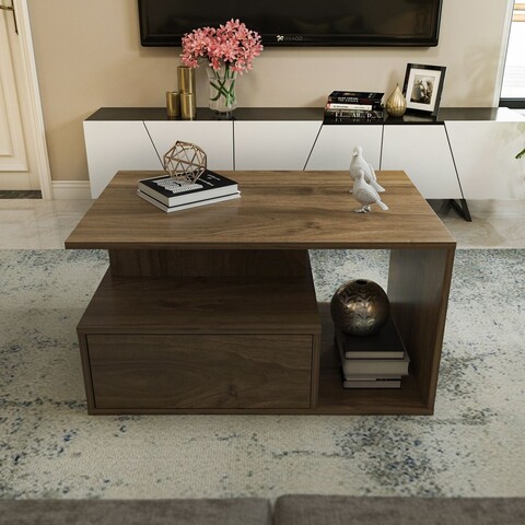 Masuta de cafea, Zena Home, Mana, 90x48 cm, PAL, Maro