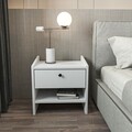 Noptiera, Zena Home, Berlin, 45x45x35 cm, PAL, Alb