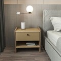 Noptiera, Zena Home, Berlin, 45x45x35 cm, PAL, Nuc / Hazelnuț