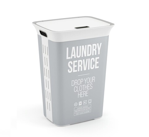 Cos de rufe, Kis, Chic Home service, 60 L, plastic, alb/gri