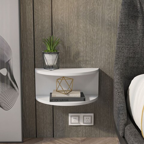Noptiera, Zena Home, Bella, 45x19 cm, PAL, Alb