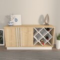 Bufet, Zena Home, Luna, 148x70x40 cm, PAL, Stejar Safir / Alb