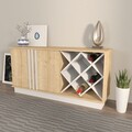 Bufet, Zena Home, Luna, 148x70x40 cm, PAL, Stejar Safir / Alb
