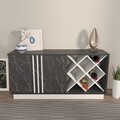 Bufet, Zena Home, Luna, 148x70x40 cm, PAL, Alb/Negru