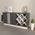 Bufet, Zena Home, Luna, 148x70x40 cm, PAL, Alb/Negru
