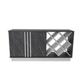 Bufet, Zena Home, Luna, 148x70x40 cm, PAL, Alb/Negru