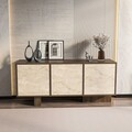 Bufet, Zena Home, Monaco, 150x51 cm, PAL, Nuc / Travertin
