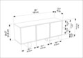 Bufet, Zena Home, Monaco, 150x51 cm, PAL, Nuc / Travertin
