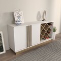 Bufet, Zena Home, Luna, 148x70x40 cm, PAL, Alb/Maro